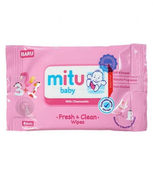 Mitu Baby Wipes Pink 4 sheet