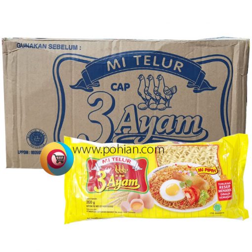 Mi Telur 3 Ayam 200gr x 20 BKS/DUS