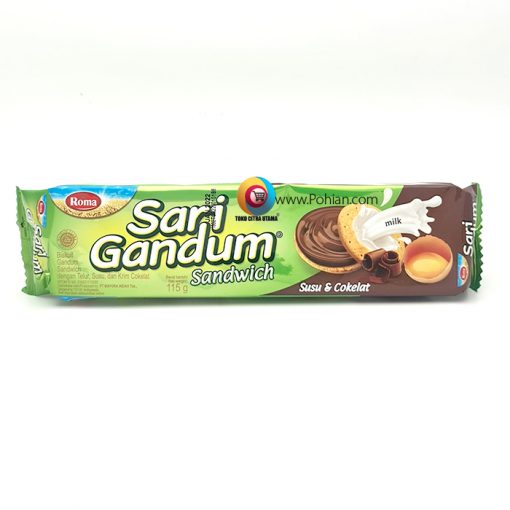 ROMA Sari Gandum Sandwich Susu dan Cokelat 108 Gram