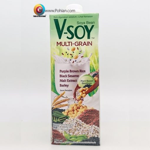 Vsoy Susu Kedelai Multi Grain | V-soy Soya Milk 1 Liter UHT