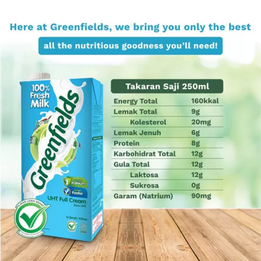 Greenfields UHT Full Cream 950 ml