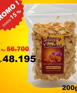 Bawang Putih Goreng Barokah 200gr Refill