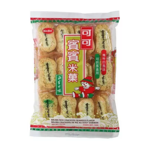 BinBin Rice Crackers Seaweed 150gr