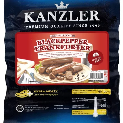 Kanzler Beef Black pepper Frankfurter 300gr