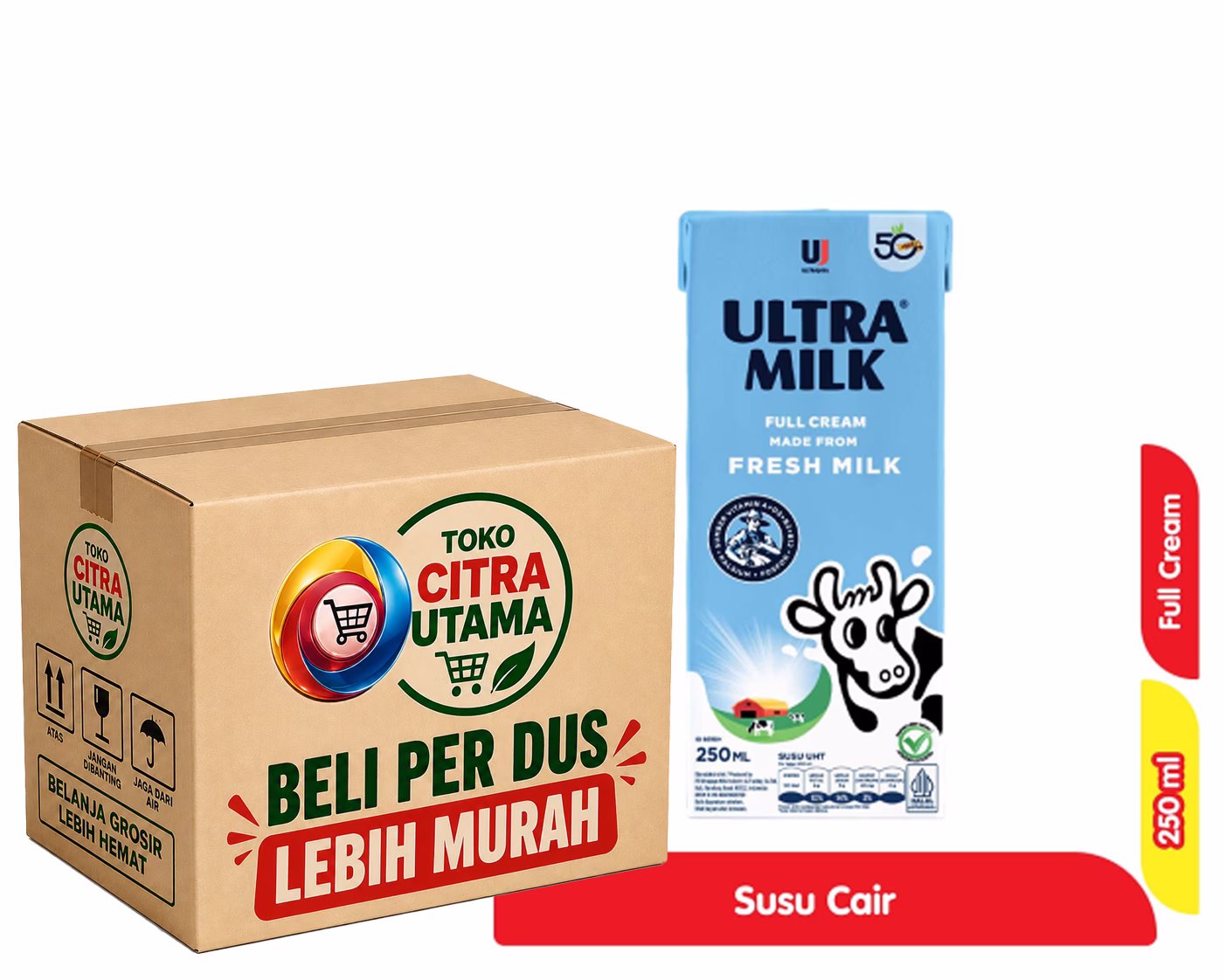 ULTRA SUSU UHT FULL CREAM PLAIN 250 ML /24'S