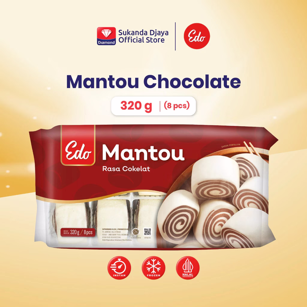 Edo Mantou Coklat 8 pcs - 320gr