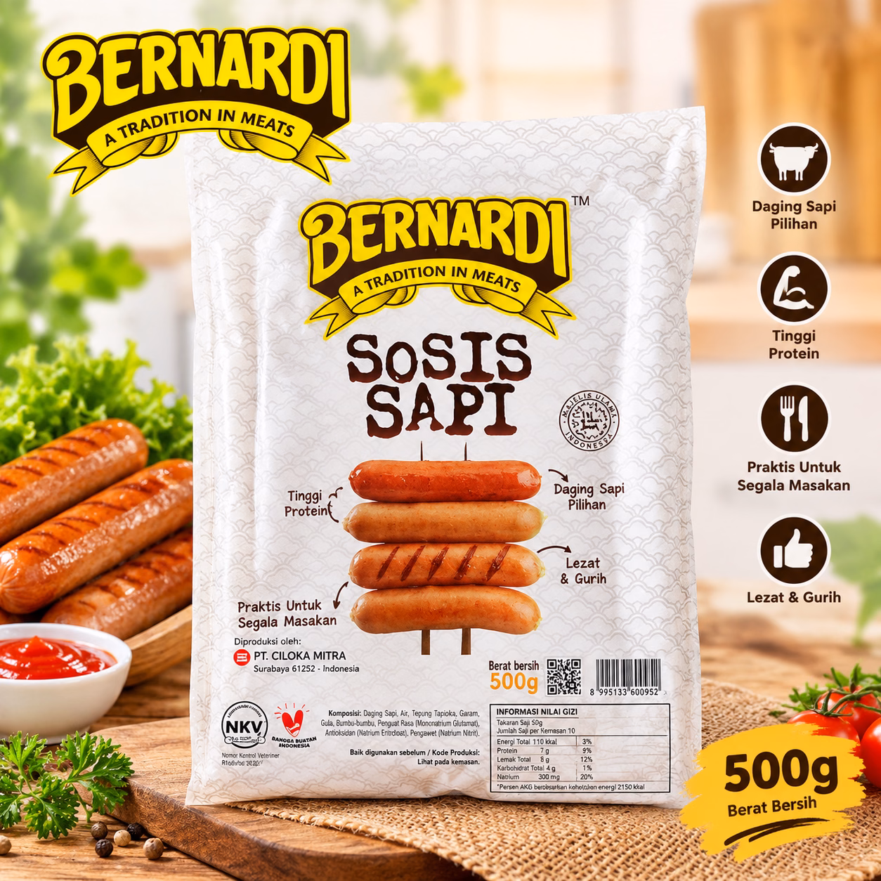 Bernardi Sosis Sapi 500gr